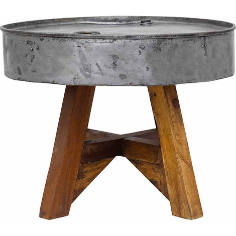 Maison Exclusive - Couchtisch Gemischtes Altholz 60x45 cm Silbern