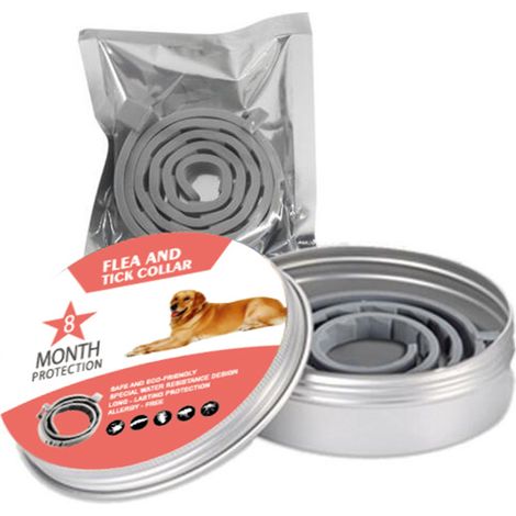 Collier pour chien 1 pièce collier anti-insectes et anti-puces pour chiens (grand chien 35 kg 62 cm, emballage rose) collier anti-insectes et anti-puces (1/2)