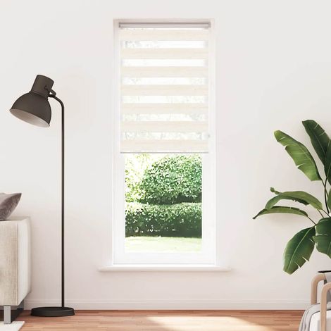 Maison Exclusive - Estor cebra beige mármol tejido ancho 75,9 cm