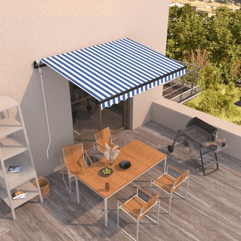Teenpull – Markise Automatisch Einziehbar 400x300 cm Blau und Weiß (1/5)