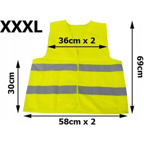 Gilet de Sécurité Haute Visibilité XXXL – Jaune Réfléchissant 360° – Norme EN471 – Conducteurs & Travailleurs – Straße Tech