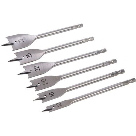 6 MÈCHES À BOIS PLATES 10 - 32 MM 282566 (1/2)