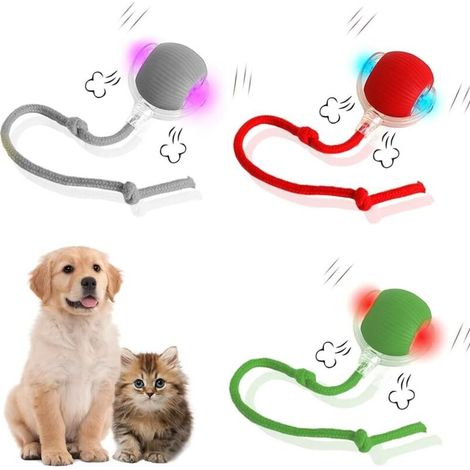 Balle Interactive Chat, Jouet à rouler pour chien，Jouet Interactif pour Chat,Pet Smart Rolling Ball, Balle de Jouets interactifs pour Chats d'intérieur,Balle Roulante Automatique pour Chats Et Chiens