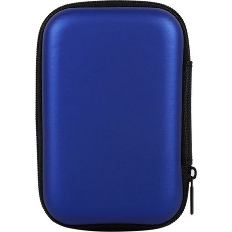 Mini sac de rangement étui organiseur portable pour écouteurs clé USB câble de données bleu foncé (1/3)
