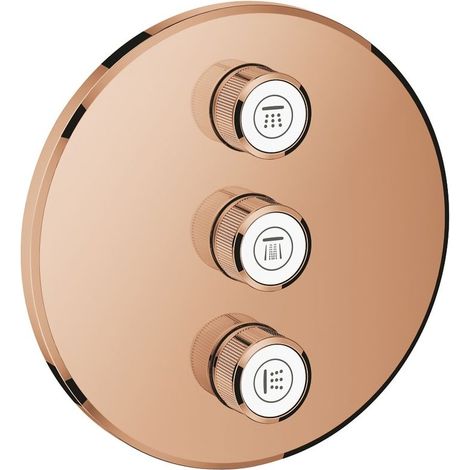 3-fach UP-Ventil Grohtherm Smart Control 29122 FMS rund warm sunset (1/5)