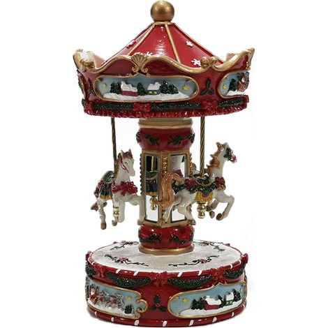 Giostra con Cavalli carosello Carillon H16 Giostrina Rossa cavallucci Bambini Idea Regalo per Natale Bambini Collezione… (1/2)