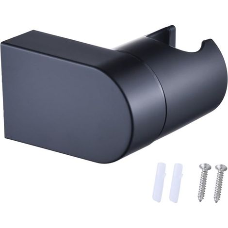 Support de douche mural, support de pommeau de douche réglable, pour tout espace de salle de bain, pour pommeau de douche, 61 x 68 mm, noir