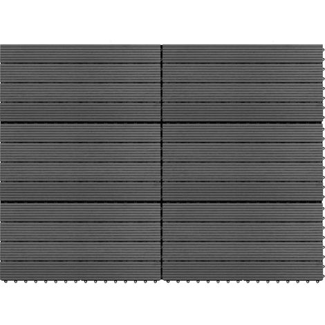 Vidaxl – Dalles WPC 60x30 cm – Lot de 6 pièces pour 1 m² – Composite bois-plastique résistant à l'eau – Installation facile sans outils (1/5)