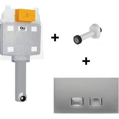 Kit cassetta incasso per sanitari WC a filo muro con placca colore cromo e cannotto Oli Plus KITOLI74CR (1/4)