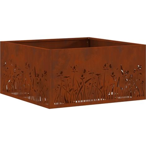 Foyer de cheminée Marron 60 x 60 x 30 cm Acier patiné (1/5)