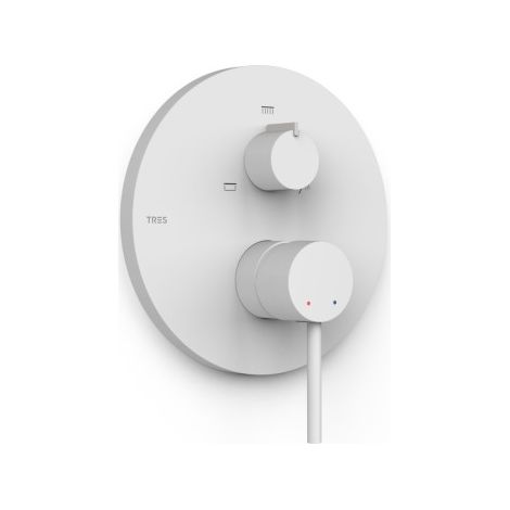 Mitigeur douche pour boîtier encastré Rapid‑box 3 voies WHITEMAT (blanc mat) - TRES 26227310BM