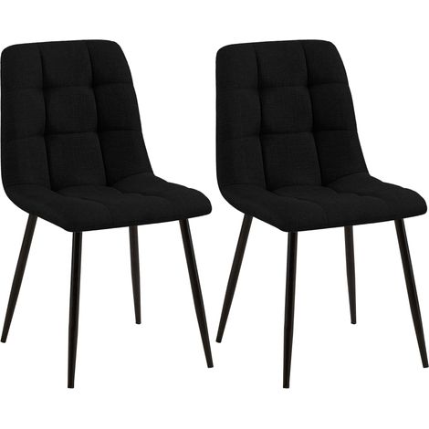 2er Set Esszimmerstuhl Tilde schwarz Stoff (1/5)