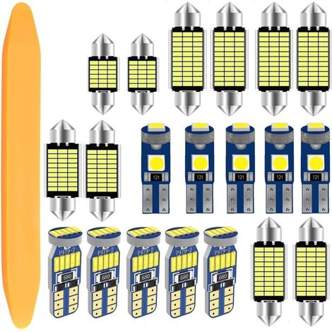 T10 W5W LED 194 168 2825 Lampadina Per Auto,T5 W3W Ampoule à 2721 27 37 286 PC74 LED,Lampadina A Festone 6418 C5W Per Auto (31/36/39/41mm),12V 6000K (Bianco),Senza Errori Canbus [20 Pe (1/4)