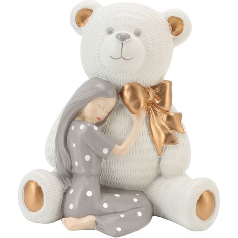 Kit ornement fille résine animaux décoration maison moderne simple cadeaux anniversaire gris blanc (1/5)