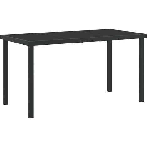 Maison Exclusive - Table de Jardin Noir 140 x 70 x 73 cm Métal (1/5)