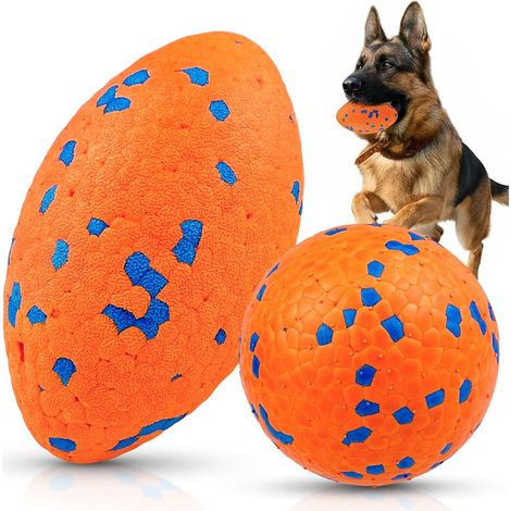 Balles pour Chien, Balle de Rugby pour Chiens Orange 2 Pcs (1/5)