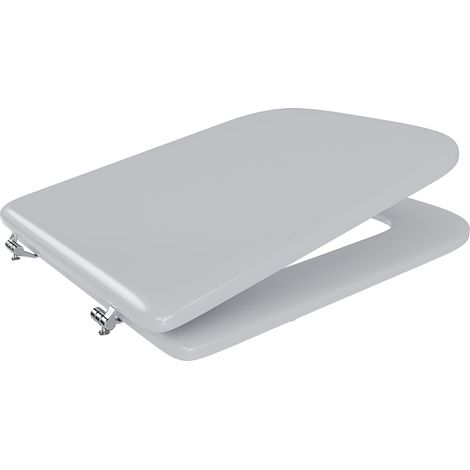 Sedile WC In Legno MDF Copriwater Tavoletta Universale Rapido Montaggio Adatta Per Tutti i WC Standard Portata Massima 150 Kg Facile Da Pulire Design Brighton Cerniere In Ottone 44 × 36 Cm Bianco (1/5)