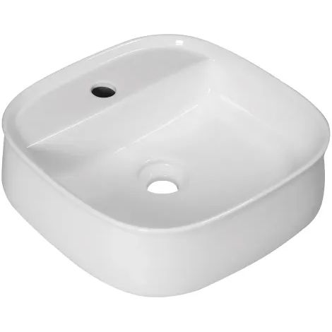 Lavabo da appoggio in ceramica bianca con foro rubinetteria modello aura 40 41x41x14 cm BARBOTTINA