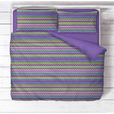 COPRIPIUMINO BEATRICE Lilla in Puro cotone Made in Italy Cm. 155X200 (1/5)