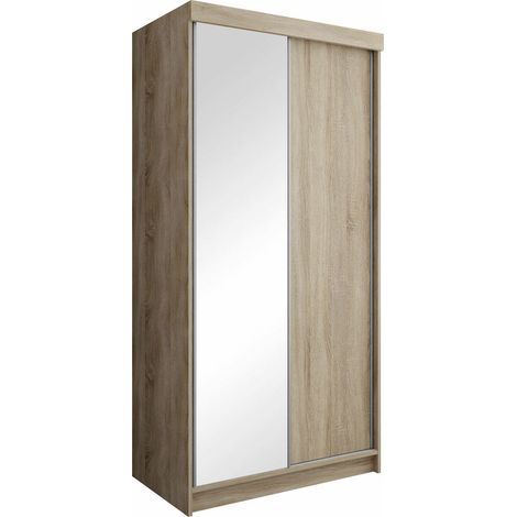 Armario Dover 103, Roble Sonoma, 200x100x62cm, Puertas de armario: Correderas, Número de estantes: 5, LED