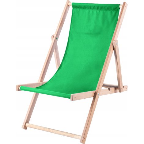 KADAX Liegestuhl, Strandstuhl aus Holz, Sonnenliege bis 120kg, Grün