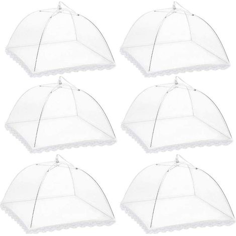 6pcs Collapsible Food Cloche Fly Repellent Mesh Food Cover Folding Tent Umbrella Insect Repellent Mosquito Repellent Protection for BBQ Picnic Food (1/5)