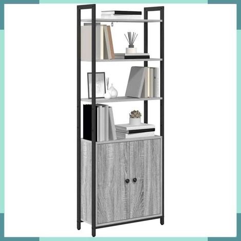 883859 Bibliothèque Gris Sonoma 60 x 24 x 161 cm Bois d'ingénierie (1/5)