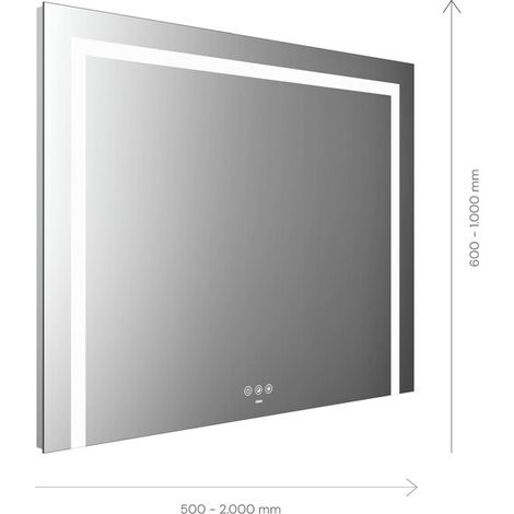 emco MI 220+ miroir lumineux LED, trois découpes lumineuses, (1/4)