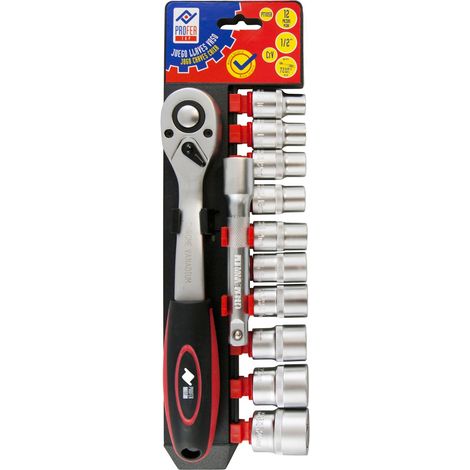 JEU DE DOUILLES 12 PCS + CLIQUET - 1/2''