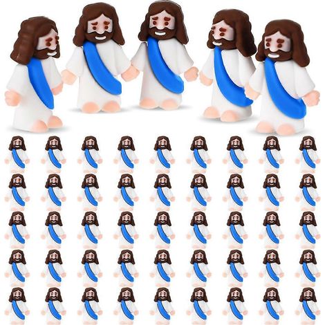 Jesus-Spielzeug, Mini-Jesus-Figur für Ostern, religiöse Gastgeschenke, blau