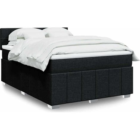 Boxspringbett mit Matratze Schwarz 140x190 cm Stoff
