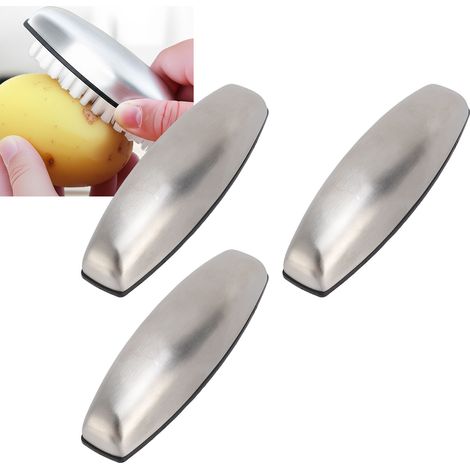 [Gemüseschwamm] CleanKit Nagelbürste aus Edelstahl zur Geruchsentfernung - Mehrzweck (10 cm, 3er-Pack) (1/5)