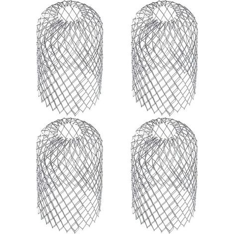 4-teiliges Set Dachrinnenabdeckungen für ca. 17 x 8 cm (6,69 x 3,15 Zoll), Dachrinnenfilter, Gitter, Laubfang, Dachrinnensieb, Laubschutz, Dachrinnenabdeckung, Edelstahl (1/5)