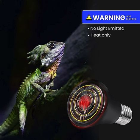 CREA E27 Heating Bulb 75w Ceramic Pet Heat Lamp 220-240v Infrared Heating Lamp E27 Reptile Bulb Aquarium. Pet Habitat Bulbs (2pcs) (1/2)