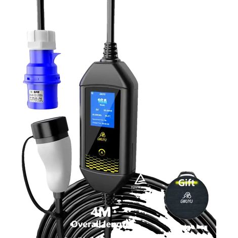 Chargeur EV, Compatibilité Type 2, Design Portable, 7KW 4M M62 (1/2)