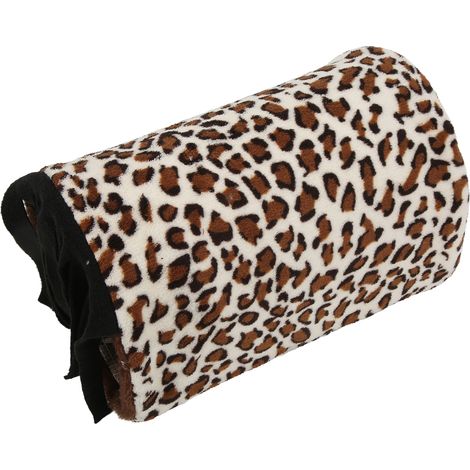 Tunnel de jeu en flanelle à motif léopard pour petits animaux, avec rideau à franges, idéal pour hamster, cochon d'Inde et bien plus encore. Couleur marron. (1/5)