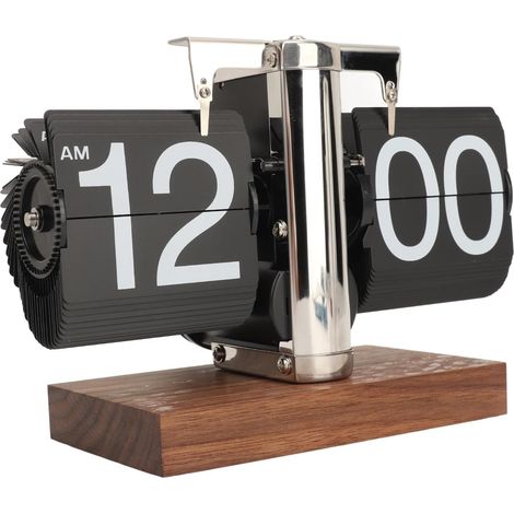 1 Horloge à Bascule, Numérique, Mécanique Automatique, Noyer Noir, Pour Bureau, Salon (1/5)