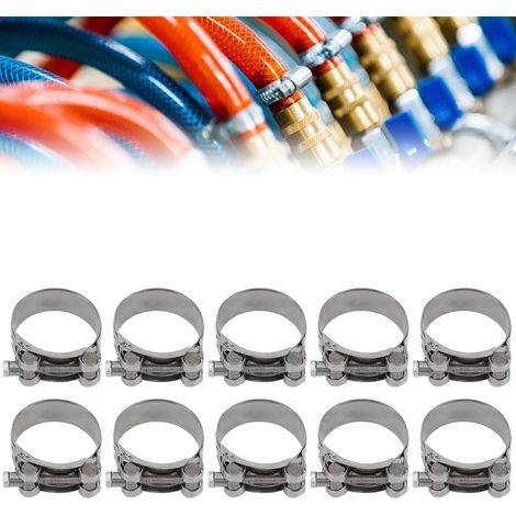 Hochleistungs-Schlauchschellen aus Edelstahl 201, verstärkte Schellen, Schlauchschellen, Wasserrohrklemmen, 40–43 mm (1/5)