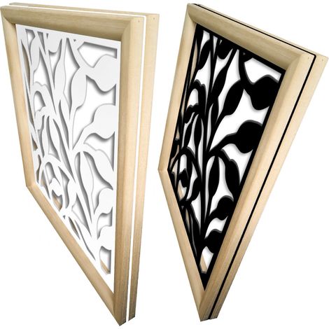 CESPUGLIO - Modules décoratifs en bois et PVC - Couleur : noir - Dimension : 48x48 cm