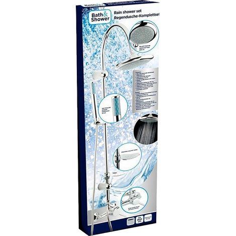 TrAdE Shop Traesio - Saliscendi Completo Asta Doccia Doccetta Anticalcare Acciaio Inox 22x3,2cm Cromo - (1/3)