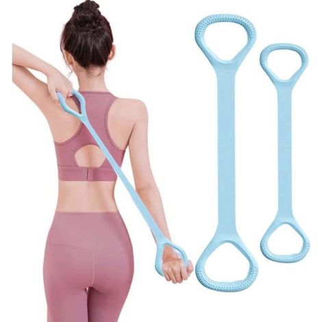 Ecleanfy - Ensemble de deux bandes de résistance, unisexe, avec poignées, adapté au fitness, au Pilates et au yoga. (1/5)