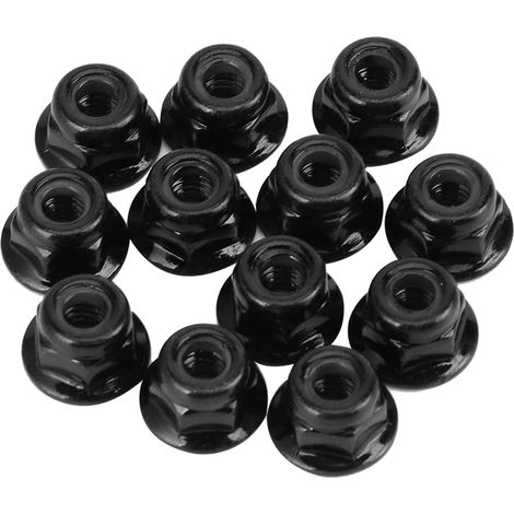 12 Écrous de Roue Antivol 4mm pour Modèles RC 1/10 Axial, Traxxas TRX4/TRX6, SCX10 (Noir) (1/5)