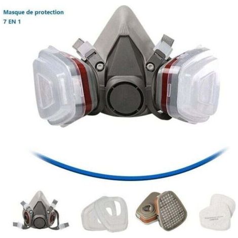Masque de protection 7 1, XU, Peinture, Réutilisable Equipé Filtre Poussière,Masque A Respiratoire Destiné à Pulvérisation,Peinture,Travaux, Produits Chimi - (1/4)