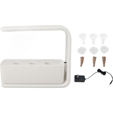 Sistema de cultivo hidropónico con luz de cultivo de espectro completo, vivero sin tierra, maceta hidropónica de interior para uso doméstico, enchufe estadounidense de 100-240 V. (1/5)