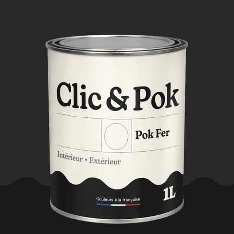 Peinture Fer Antirouille – Métal Extérieur Intérieur, Satinée, Protection Rouille - 1L - RAL 9017 - Noir signalisation