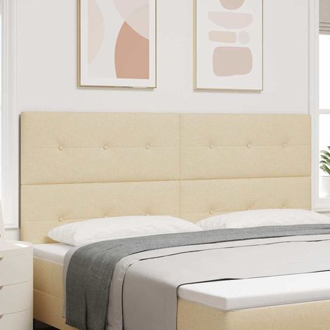 LED Kopfteil mit LED-Lichtleisten Creme 200 cm Stoff (1/5)