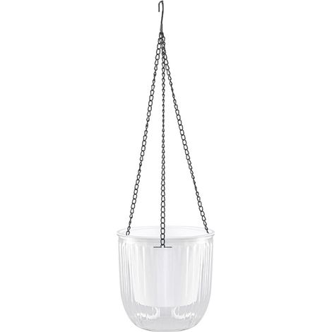 Pot Suspensif Auto-arrosage - Pot à Plantes Transparent avec Réservoir et Niveau d'Eau Visible - Pour Intérieur et Extérieur - 1 Pièce (1/5)