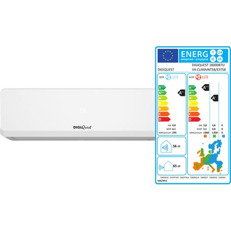 DIGIQUEST KIT CLIMA UNITA' INTERNA + UNITA' ESTERNA 18.000BTU INVERTER V4 classe energetica A++ per il raffreddamento e A+ per il riscaldamento (A+++ nella stagione più calda) (1/5)