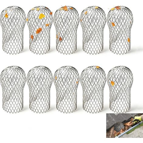 Lot de 10 filtres de gouttière en acier galvanisé – Protection anti‑feuilles, 8.8 × 14.5 cm (1/5)