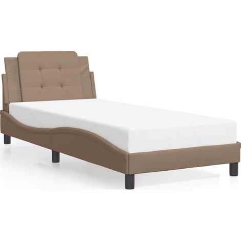Maison Exclusive - Cadre de lit sans matelas Zadar cappuccino 90x190 cm similicuir (1/5)